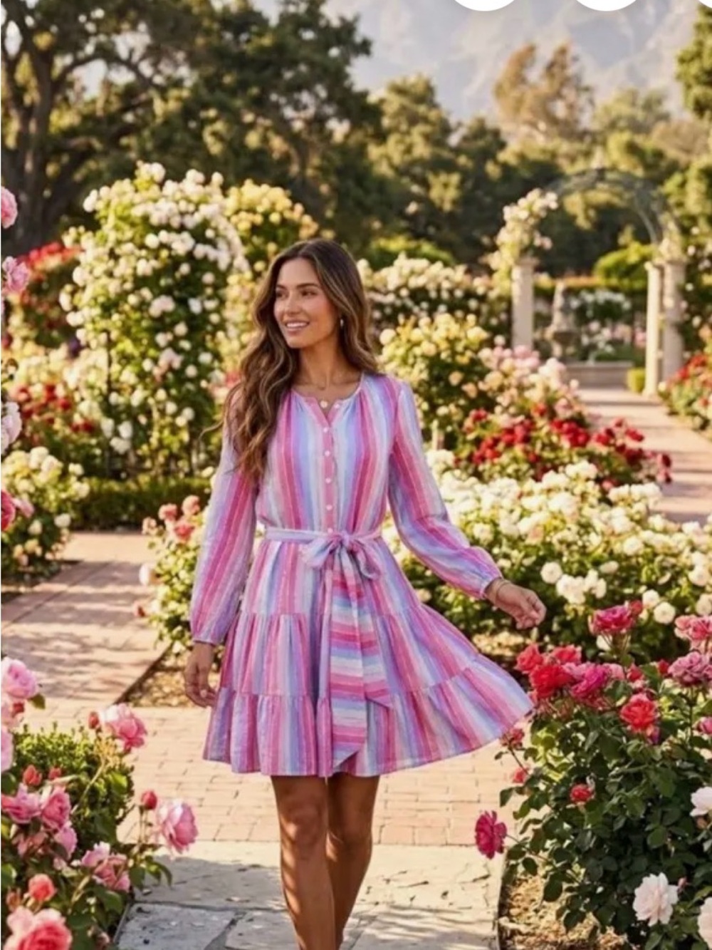 J. Crew Pastel Striped Button-Front Dress